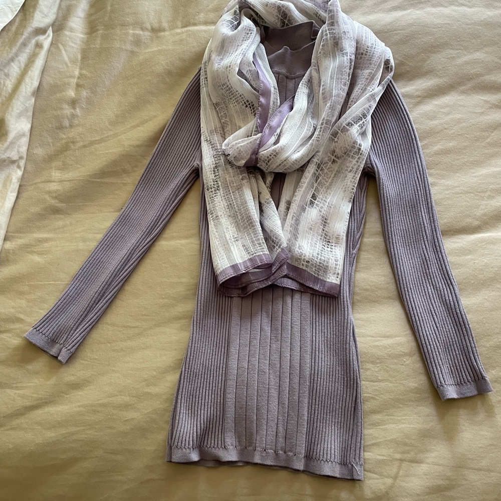 WHBM Mock turtleneck and matching scarf